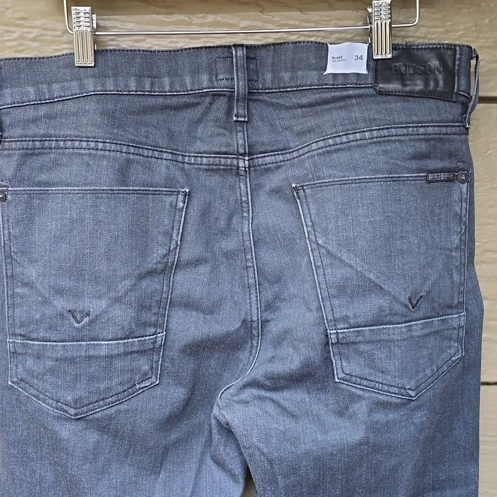 Hudson Blake Slim Straight Gray Jeans 34